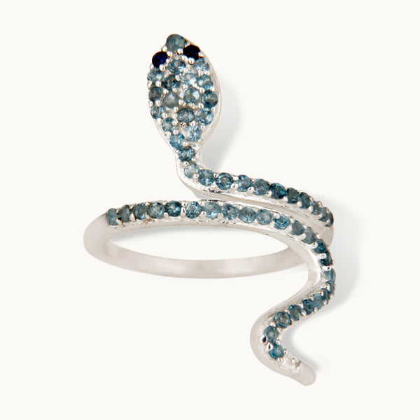 Midnatsflod – slangering med blå topas og safir