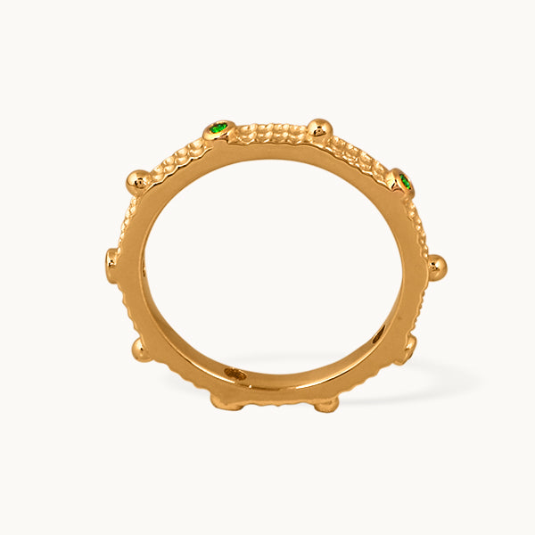 Moseglød – ring med smaragd