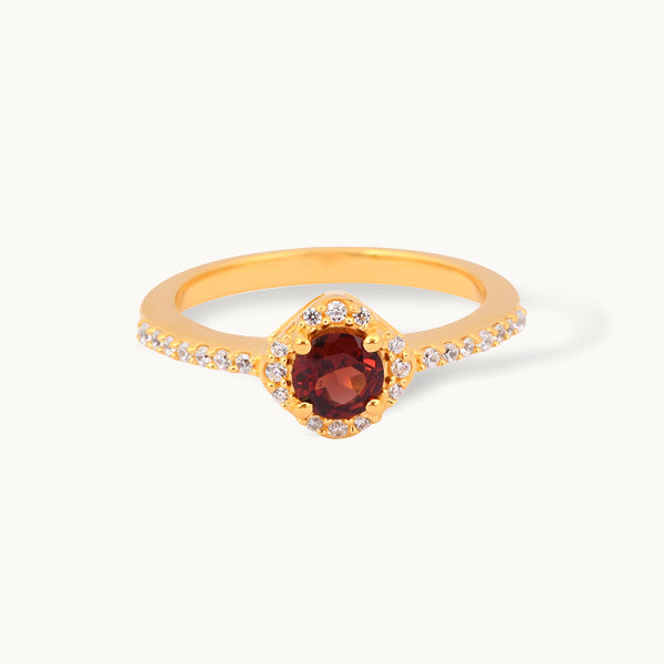 Natskær – ring med granat og zirkonia