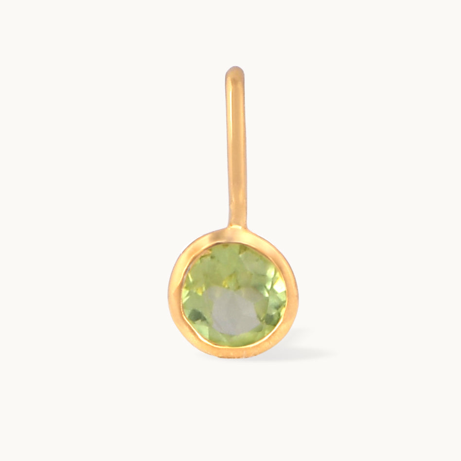 Peridotvedhæng i solfyldt guld