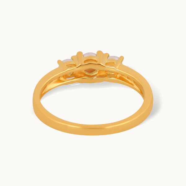 Perlemåne – ring med perle og zirkonia
