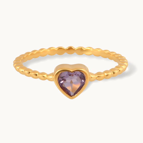 Rosenfald – ring med rosa ametyst
