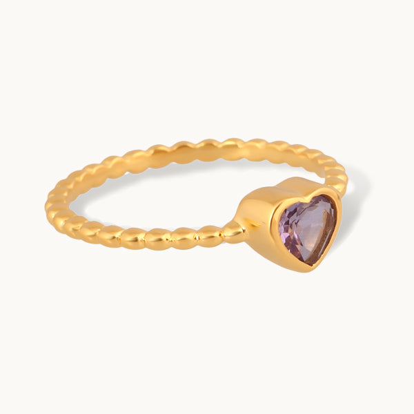 Rosenfald – ring med rosa ametyst