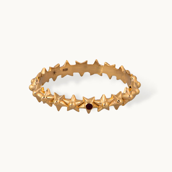 Ildfald – ring med granat