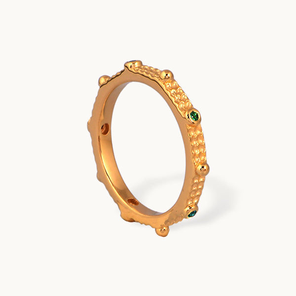 Moseglød – ring med smaragd