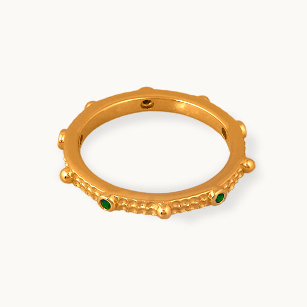 Moseglød – ring med smaragd