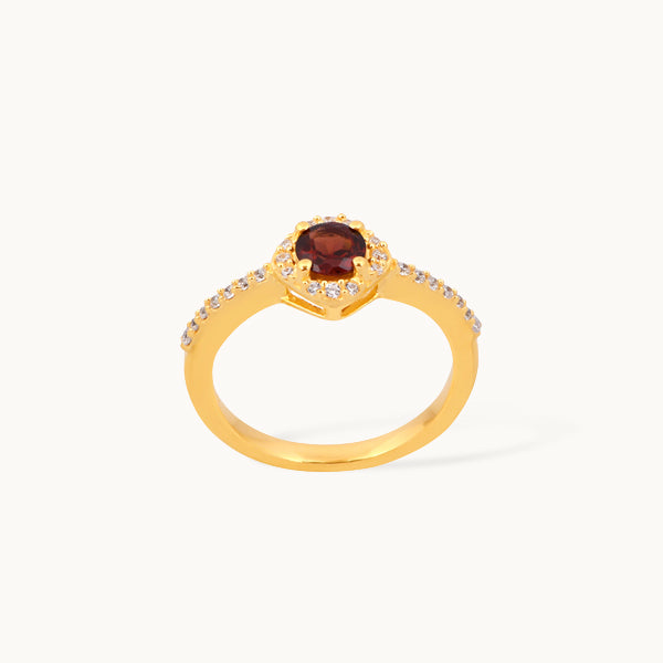 Natskær – ring med granat og zirkonia