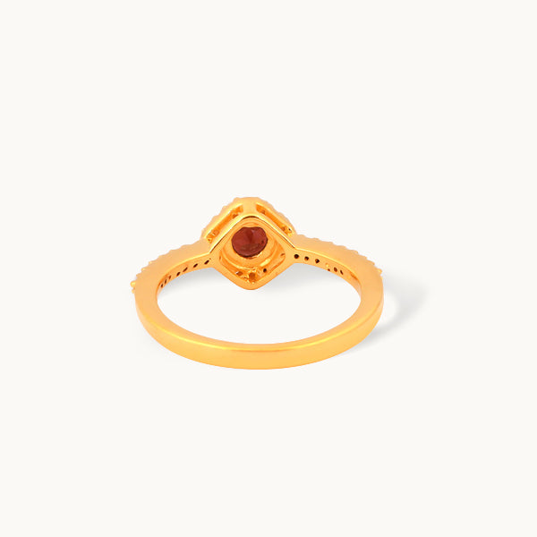 Natskær – ring med granat og zirkonia