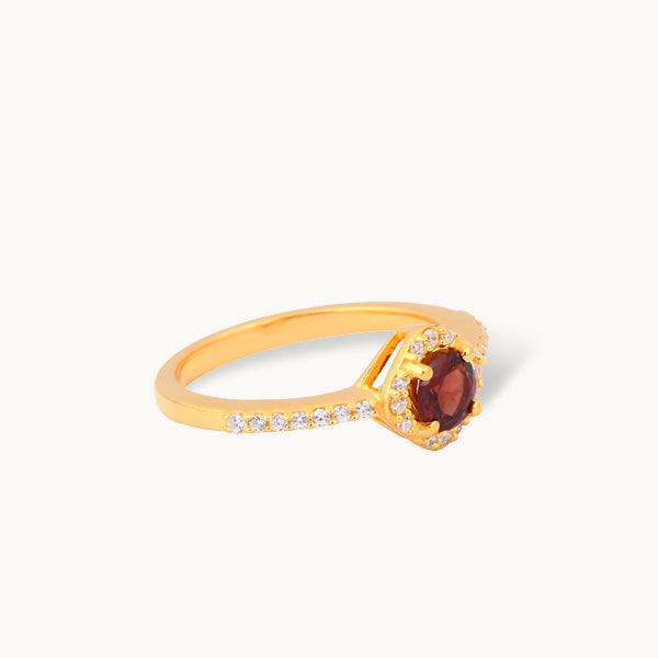 Natskær – ring med granat og zirkonia