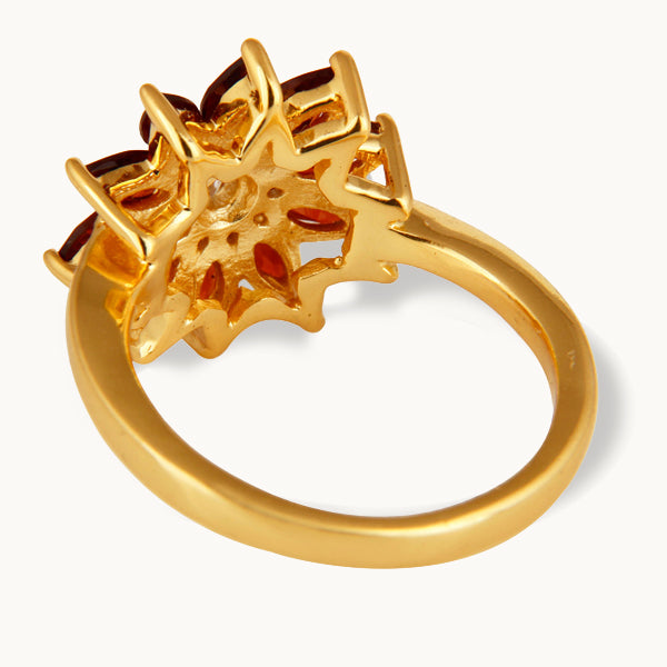 Rakel – ring med granat og hvid topas