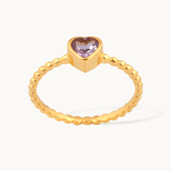 Rosenfald – ring med rosa ametyst