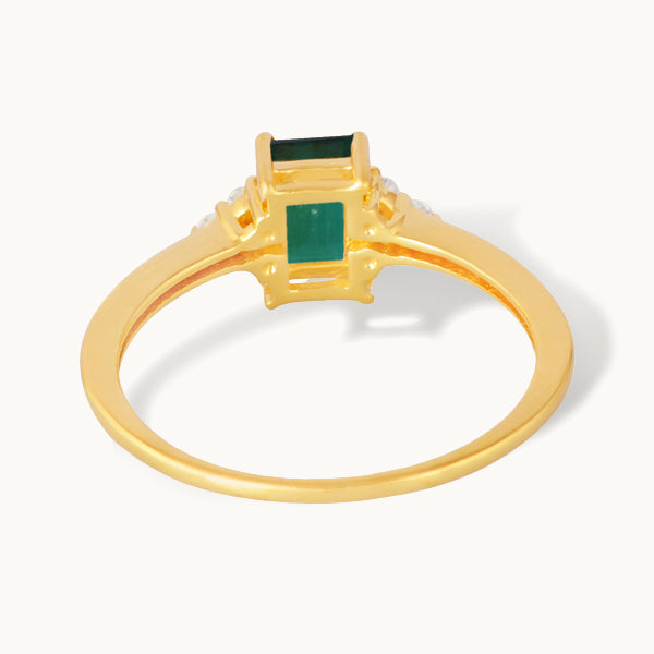 Skovkrans – ring med smaragd og zirkonia