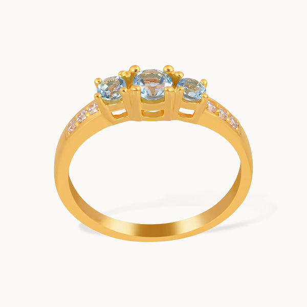 Skyblink – ring med blå topas og zirkonia